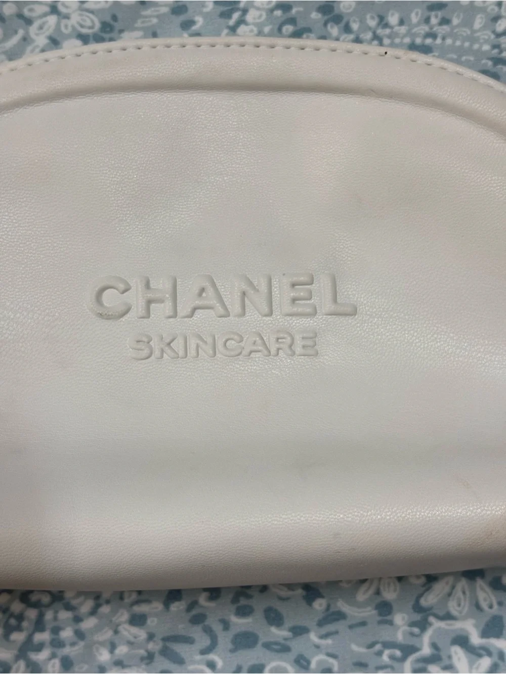 CHANEL White Skincare Cosmetic Pouch